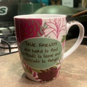 Pier 1 Imports 2013 TRUE FRIENDS Coffee Tea Drink Mug Cup 4.5” T x 3.5” W